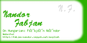 nandor fabjan business card